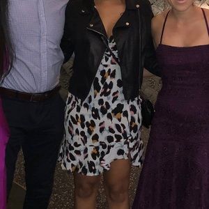 Blue Leopard Print Dress